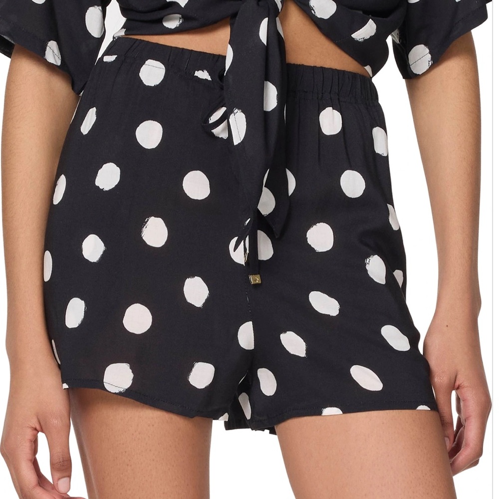 kate spade new york Tie Front Cover up Shorts - Paint Dot NWT $125